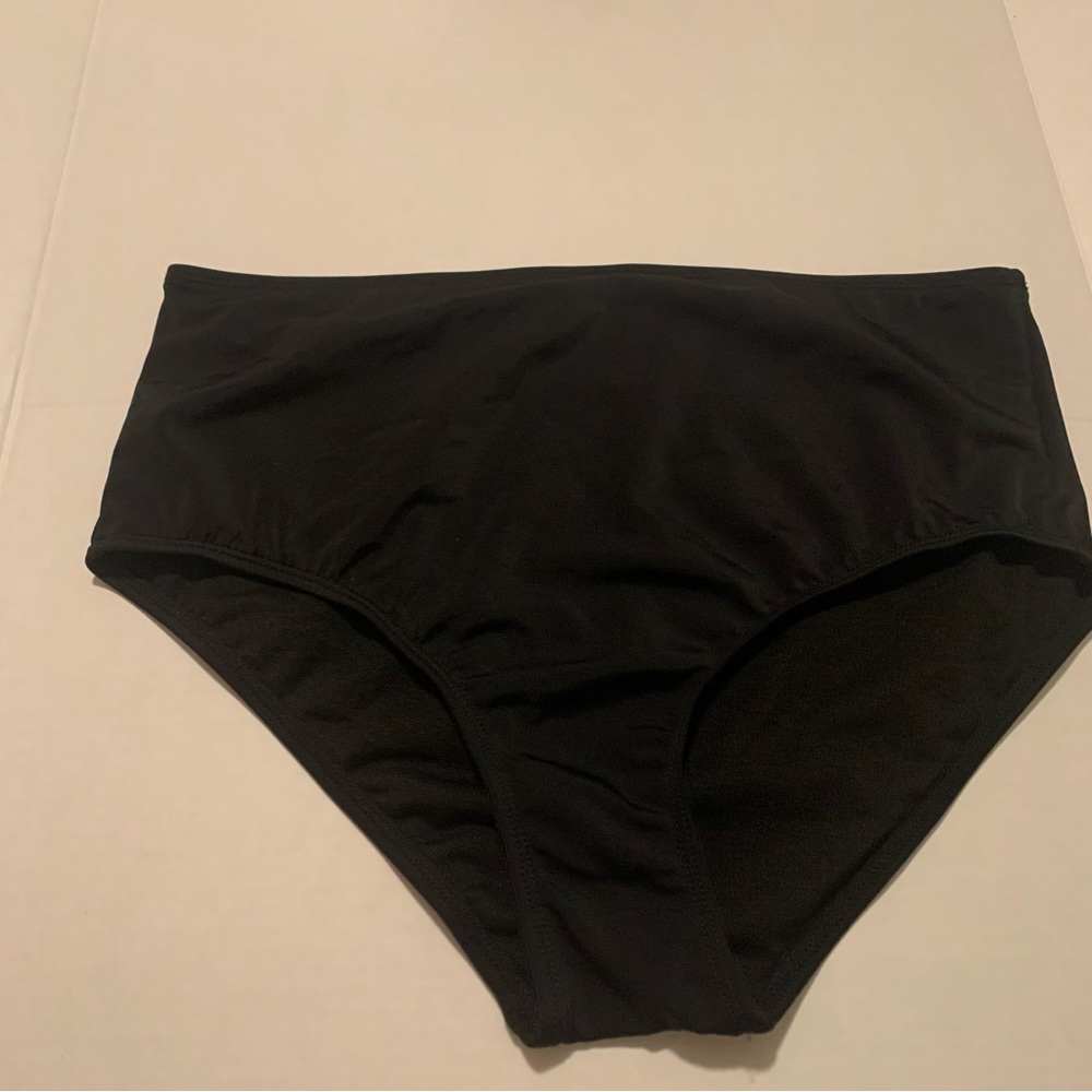 Kim Gravel X Swimsuits For All Black Bikini Briefs Size 12 NWOT